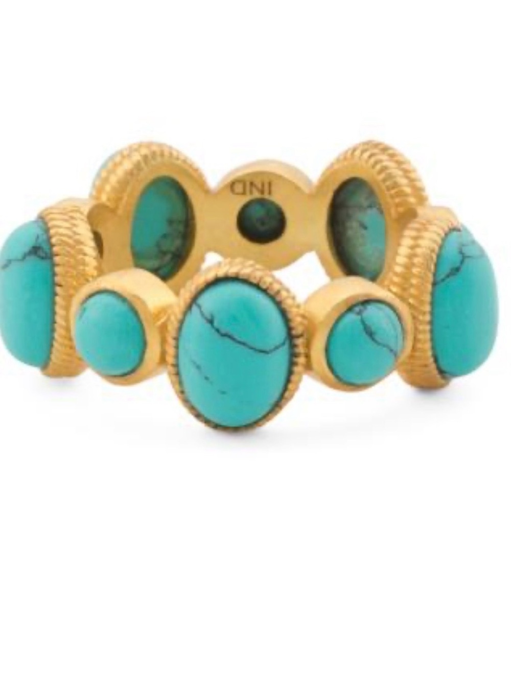 18kt Gold-Plated Turquoise Band Ring